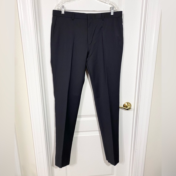 NEW Hugo Boss Virgin Wool Blend Dress Pants, Unhemmed, Navy Blue, Men’s 42S - Picture 1 of 12